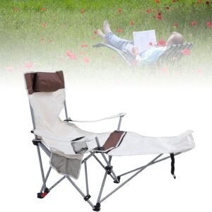 Kiti cha Kukunja Kambi chenye Kiti cha Kuegemea Miguu