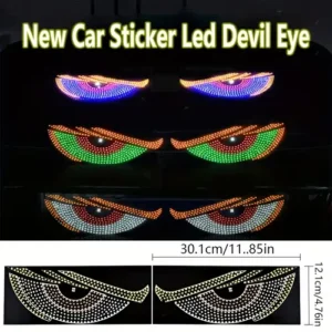 Onyesho la Gari la Macho ya Demoni ya LED - Paneli ya Uhuishaji ya Macho Inayoingiliana kwa Mapambo ya Kioo cha Gari na Dirisha la Nyuma